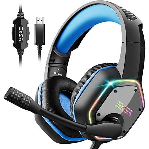  [아마존베스트]EKSA E1000 USB Gaming Headset, PC Headphones.