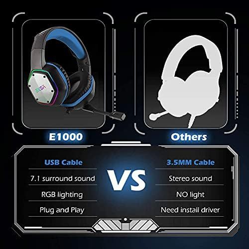  [아마존베스트]EKSA E1000 USB Gaming Headset, PC Headphones.