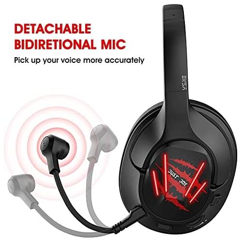  [아마존베스트]EKSA Gaming Headset for PC PS4 Xbox One, Over-Ear Gaming Headphones Virtual 7.1Surround Sound with Removable Noise Cancelling Microphone for Laptop, Mac Computer, E3 Air Joy Pro