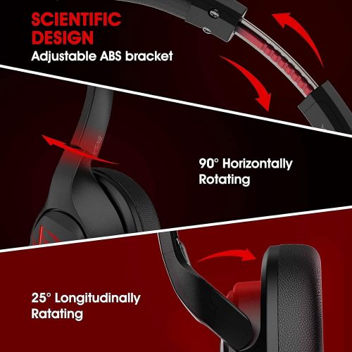  [아마존베스트]EKSA Gaming Headset for PC PS4 Xbox One, Over-Ear Gaming Headphones Virtual 7.1Surround Sound with Removable Noise Cancelling Microphone for Laptop, Mac Computer, E3 Air Joy Pro