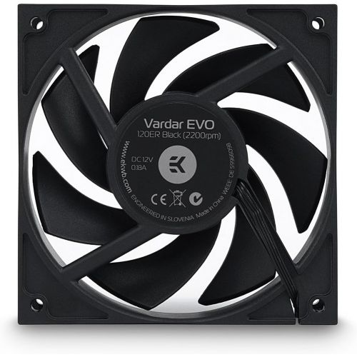  EKWB EK-Vardar EVO 120ER PWM 120mm Fan, 2200 RPM, Black, 2-Pack