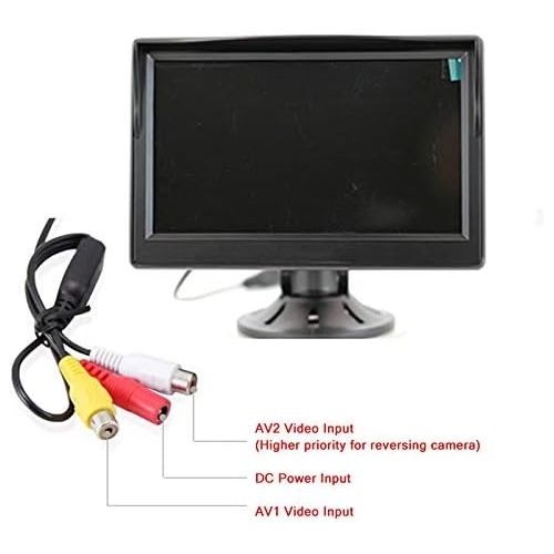  [아마존베스트]5 Car Monitor, EKYLIN 12-24V Wide Input Truck/in-Car TFT LCD Screen Suction Cup & Dash Stand Dual Mounting Bracket 2 RCA Channel for Backup Camera/Rear View/DVD/Media Player