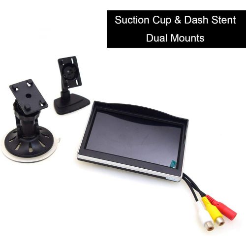  [아마존베스트]5 Car Monitor, EKYLIN 12-24V Wide Input Truck/in-Car TFT LCD Screen Suction Cup & Dash Stand Dual Mounting Bracket 2 RCA Channel for Backup Camera/Rear View/DVD/Media Player