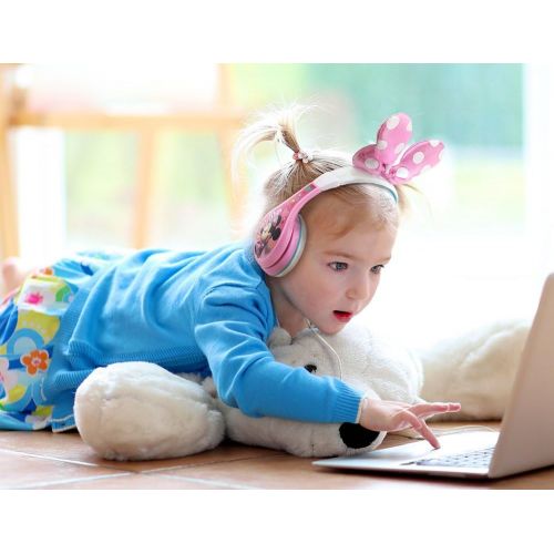  EKids Minnie Mouse Headphones for Kids with Built in Volume Limiting Feature for Kid Friendly Safe Listening