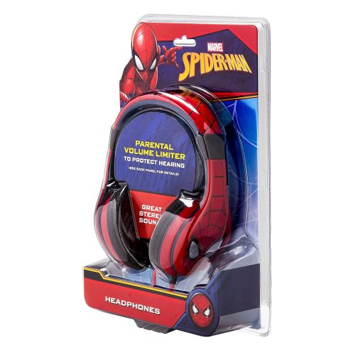  EKids Spiderman Kids Headphones, Adjustable Headband, Stereo Sound, 3.5Mm Jack, Wired Headphones for Kids, Tangle-Free, Volume Control, Foldable, Childrens Headphones Over Ear for School