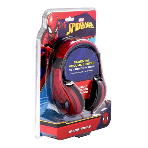  EKids Spiderman Kids Headphones, Adjustable Headband, Stereo Sound, 3.5Mm Jack, Wired Headphones for Kids, Tangle-Free, Volume Control, Foldable, Childrens Headphones Over Ear for School