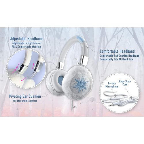  eKids M48 Disney Frozen 2 Kids Headphones Fashion with Built in Microphone, Stream Audio Playback Disney Plus, Adjustable Kids Headband Home Travel