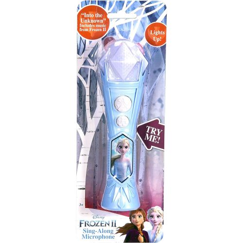  eKids Disney Frozen 2 Toy Microphone for Kids with Built in Music and Flashing Lights, Designed for Fans of Frozen Merchandise and Frozen Gifts for Girls