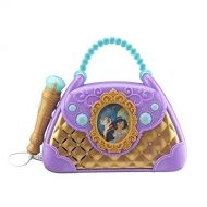 eKids Disney Aladdin Sing Along Boombox with Real Working Microphone Built in Music and Can Connect to MP3 Player, Purple