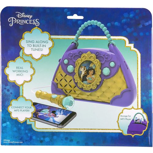  eKids Disney Aladdin Sing Along Boombox with Real Working Microphone Built in Music and Can Connect to MP3 Player, Purple