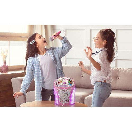  eKids Disney Princess Karaoke Machine, Bluetooth Speaker with Microphone for Kids, Speaker with USB Port to Play Music, Easily Access Disney Karaoke Playlists with New EZ Link Feat