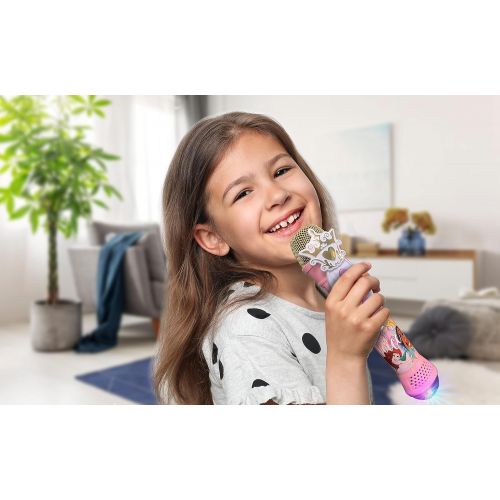  eKids Disney Princess Karaoke Microphone with Bluetooth Speaker, Wireless Microphone Connects to Disney Songs Via EZ Link Feature, for Fans of Disney Princess Toys