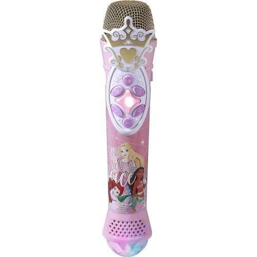 eKids Disney Princess Karaoke Microphone with Bluetooth Speaker, Wireless Microphone Connects to Disney Songs Via EZ Link Feature, for Fans of Disney Princess Toys
