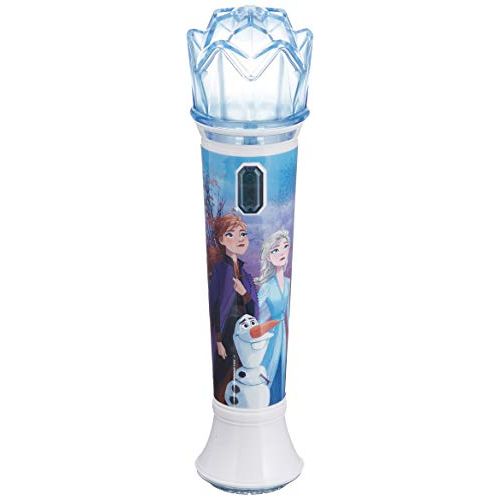  EKids Disney Frozen 2 Karaoke Sing Along Microphone for Kids, Built in Music, Flashing Lights, Pretend Mic, Toys for Kids Karaoke Machine, Connects MP3 Player Aux in Audio Device