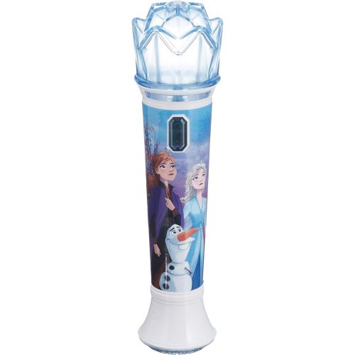  EKids Disney Frozen 2 Karaoke Sing Along Microphone for Kids, Built in Music, Flashing Lights, Pretend Mic, Toys for Kids Karaoke Machine, Connects MP3 Player Aux in Audio Device