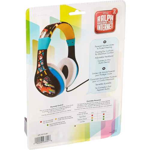  EKids Ralph Breaks The Internet Headphones for Kids with Built in Volume Limiting Feature for Kid Friendly Safe Listening Wired Wreck It Ralph 2 Kids Headphones