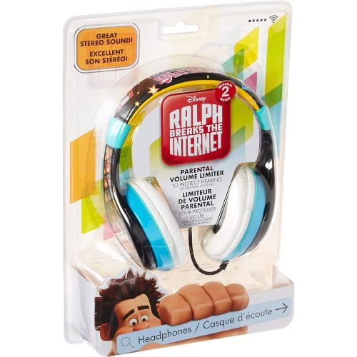  EKids Ralph Breaks The Internet Headphones for Kids with Built in Volume Limiting Feature for Kid Friendly Safe Listening Wired Wreck It Ralph 2 Kids Headphones