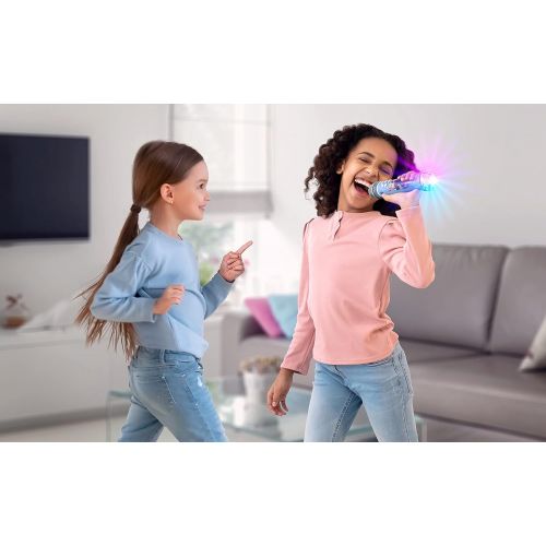  [아마존베스트]eKids Disney Frozen 2 Bluetooth Karaoke Microphone with LED Disco Party Lights, Portable Bluetooth Speaker Compatible with Siri Google Assistant