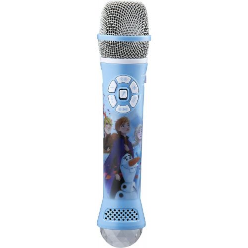  [아마존베스트]eKids Disney Frozen 2 Bluetooth Karaoke Microphone with LED Disco Party Lights, Portable Bluetooth Speaker Compatible with Siri Google Assistant