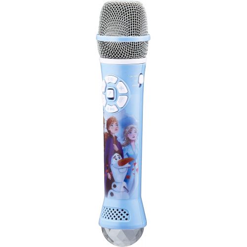  [아마존베스트]eKids Disney Frozen 2 Bluetooth Karaoke Microphone with LED Disco Party Lights, Portable Bluetooth Speaker Compatible with Siri Google Assistant