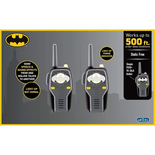  [아마존베스트]EKids Batman FRS Walkie Talkies for Kids with Lights and Sounds Kid Friendly Easy to Use