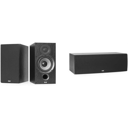  [아마존베스트]ELAC Debut 2.0 B6.2 Bookshelf Speakers, Black (Pair) & Debut 2.0 C6.2 Center Speaker, Black