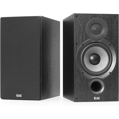  Elac (2 Pairs) B6.2 Debut 2.0 Bookshelf Speakers Debut C6.2 Aramid-Fiber Center-Channel Speaker Bundle