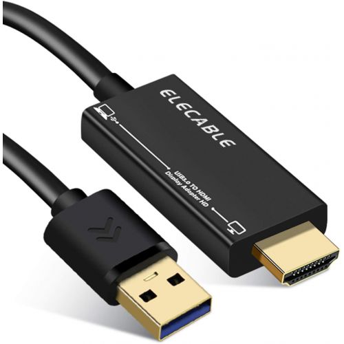  [아마존베스트]ELECABLE USB to HDMI Adapter Cable for Mac OS Windows 10/8/7/Vista/XP, USB 3.0 to HDMI Male HD 1080P Monitor Display Audio Video Converter Cord. (6FT)