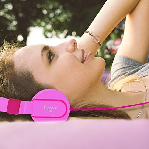  [아마존베스트]ELECDER Elecder i36 Kids Headphones Children Girls Boys Teens Foldable Adjustable On Ear Headphones 3.5mm Jack Compatible iPad Cellphones Computer Kindle MP3/4 Airplane School Tablet Pink/