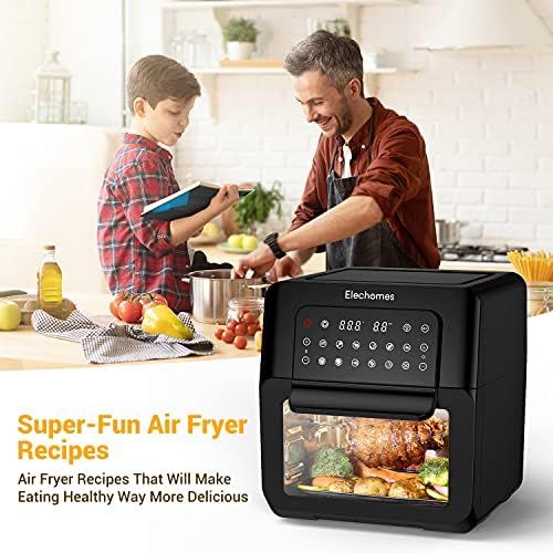  Elechomes AG82B Hot Air Fryer 17.5 L Air Fryer 1700 W No Oil Dehydrator Double Fan Digital LED Touch Screen 12 Programmes 145 Recipes