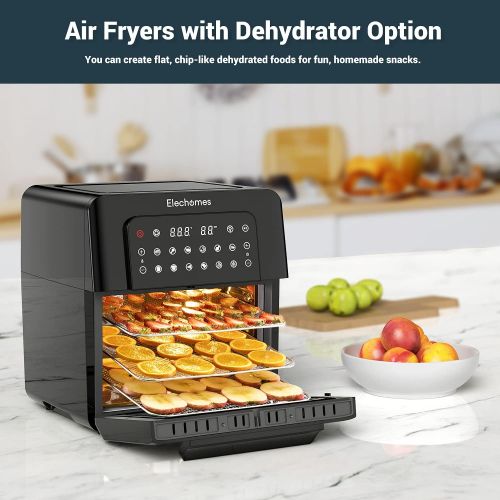  Elechomes AG82B Hot Air Fryer 17.5 L Air Fryer 1700 W No Oil Dehydrator Double Fan Digital LED Touch Screen 12 Programmes 145 Recipes