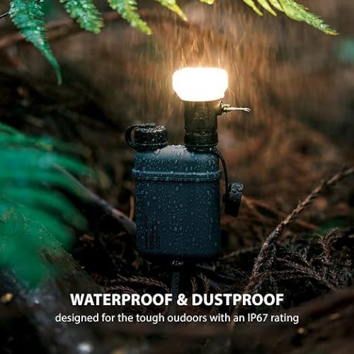  ELECOM NESTOUT 15000mAh Outdoor Power Bank + 4-Panel Solar Panel Charger + LAMP-1 LED 300 Lumen Soft Lantern - Beige