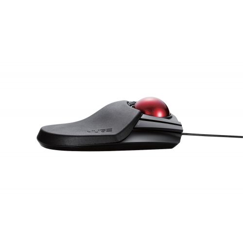  ELECOM M-HT1URBK Wired Trackball Mouse Larger, Ergonomic Design, 8-Button Function with Smooth Tracking, Precision Optical Gaming Sensor for Home, Work, Office