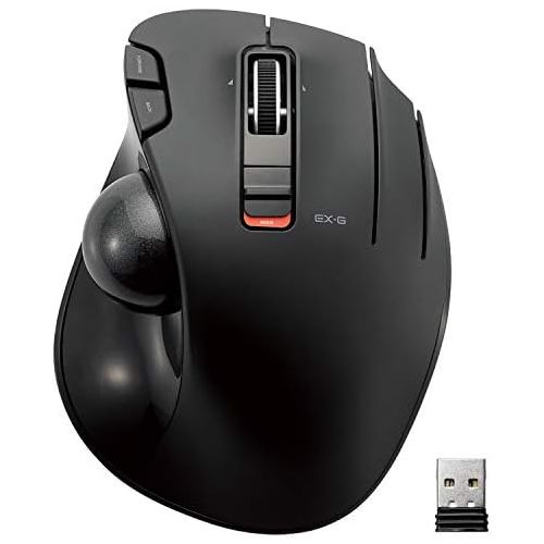  ELECOM 2.4GHz Wireless Thumb-Operated Trackball Mouse, 6-Button Function with Smooth Tracking, Precision Optical Gaming Sensor (M-XT3DRBK)