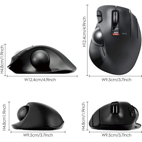  ELECOM 2.4GHz Wireless Thumb-Operated Trackball Mouse, 6-Button Function with Smooth Tracking, Precision Optical Gaming Sensor (M-XT3DRBK)