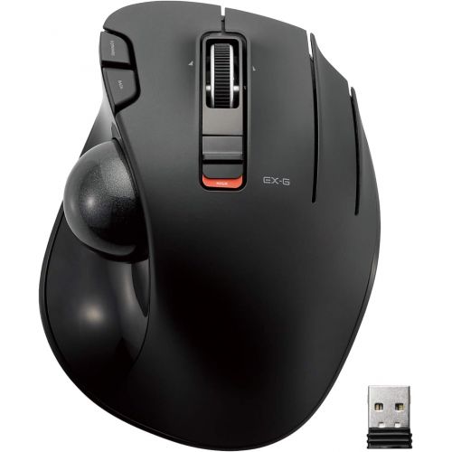  ELECOM 2.4GHz Wireless Thumb-Operated Trackball Mouse, 6-Button Function with Smooth Tracking, Precision Optical Gaming Sensor (M-XT3DRBK)