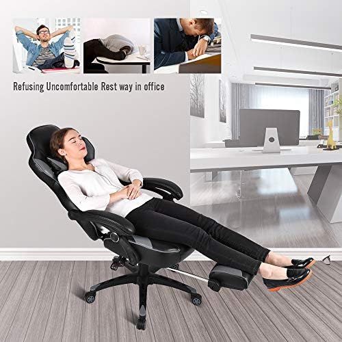  [아마존 핫딜]  [아마존핫딜]ELECWISH Racing Video Gaming Chair High Back Large Size Ergonomic Adjustable Swivel Reclining Executive Computer Chair with Headrest and Lumbar Support PU Leather Executive Office Chair Gre