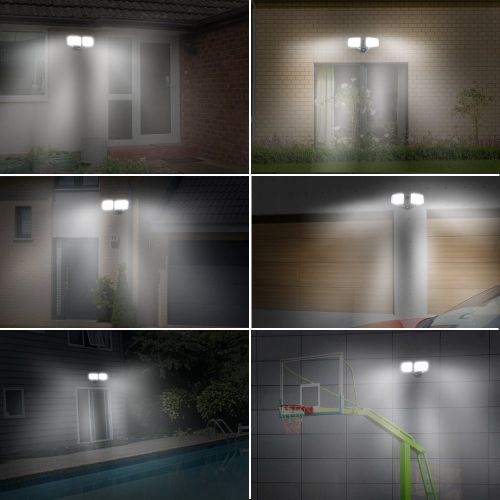  ELEDing eLEDing Solar Powered Microgrid Dual Head LED SMART Lighting 1200lm Dusk to Dawn Capability, for Backyard, Garden, Pathway, Walkway, Security Safety, CCTV illuminating, Flood Spot,