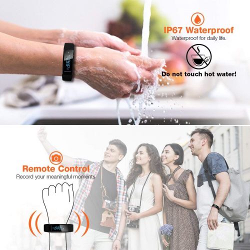  ELEGIANT Fitness Armband, Fitness Tracker Pulsmesser Wasserdicht IP67 Smartwatch Schrittzahler Aktivitatstracker Pulsuhr Sportuhr Damen Herren Anruf SMS SNS Whatsapp Vibrationsalar