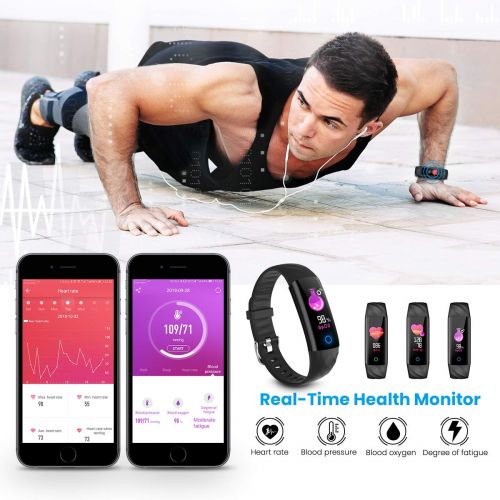  ELEGIANT Fitness Tracker, Fitness Armband Sportuhr Fitness Uhr Smart Armbanduhr Schrittzahler Aktivitatstracker mit Puls/Blutdruckmesser Schlafmonitor Kalorienzahler Vibrationsalar