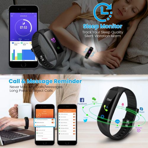  ELEGIANT Fitness Tracker, Fitness Armband Sportuhr Fitness Uhr Smart Armbanduhr Schrittzahler Aktivitatstracker mit Puls/Blutdruckmesser Schlafmonitor Kalorienzahler Vibrationsalar