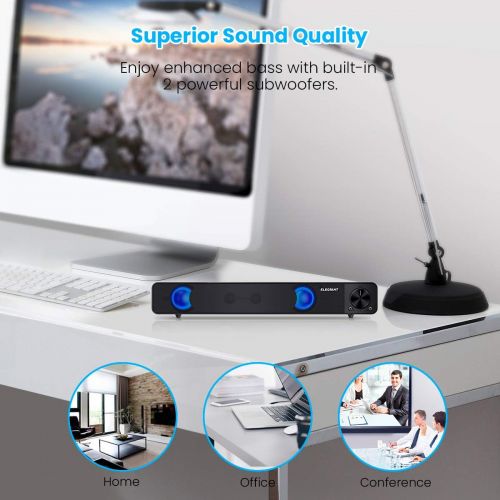  [아마존 핫딜]  [아마존핫딜]Computer Speakers, ELEGIANT Wired Computer Sound Bar, Stereo USB Powered Mini Soundbar Speakers for PC Tablets Laptop Desktop Projector Cellphone, Black