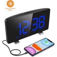 [아마존 핫딜] Digital Alarm Clock, ELEGIANT Alarm Clocks for Bedrooms with FM Radio, Dual Alarms, 6.7 LED Screen, USB Port for Charging, 4 Brightness, 12/24H, Automatic Dimmer, Snooze Digital Cl