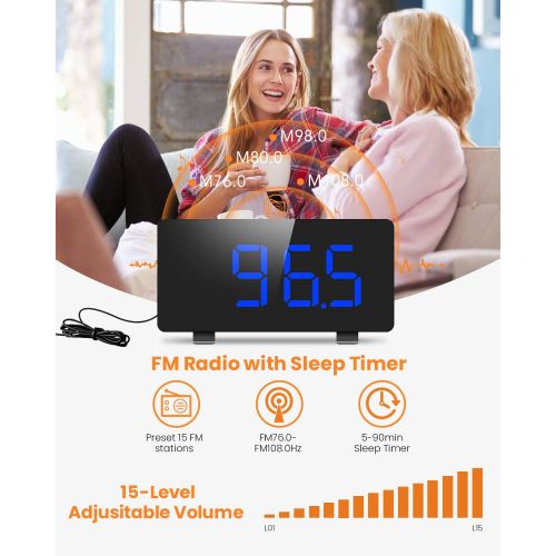  [아마존 핫딜] Digital Alarm Clock, ELEGIANT Alarm Clocks for Bedrooms with FM Radio, Dual Alarms, 6.7 LED Screen, USB Port for Charging, 4 Brightness, 12/24H, Automatic Dimmer, Snooze Digital Cl