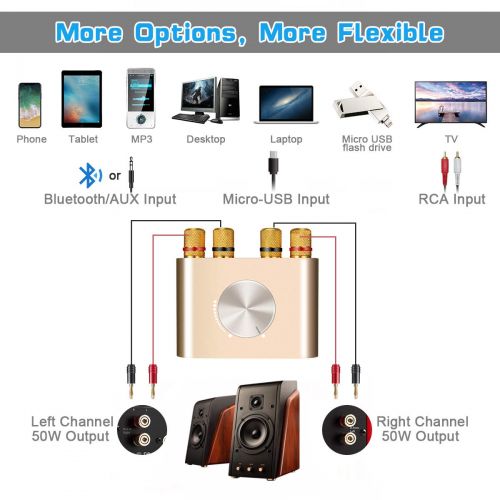  [아마존 핫딜]  [아마존핫딜]ELEGIANT Mini Bluetooth Verstarker HiFi Stereo Audio Wireless Bluetooth Endstufe 50W * 2 Dual Kanal Bluetooth 5.0 Digital Signal Amplifier Aluminiumkoerper mit Netzteil