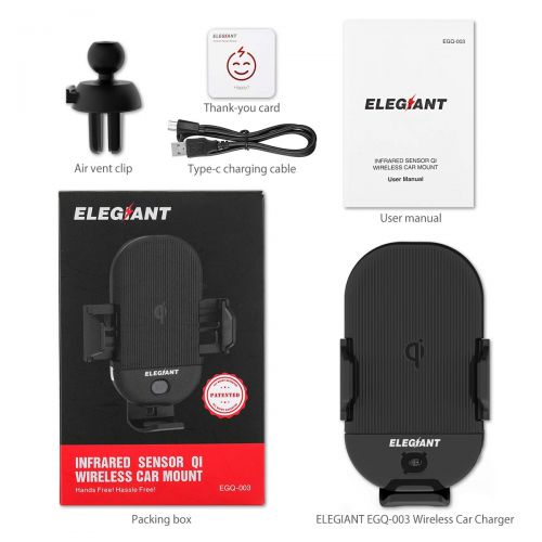  [아마존 핫딜]  [아마존핫딜]ELEGIANT Handyhalterung Auto Wireless Charger Qi KFZ Handyhalter mit Infrarot Sensor Handy Halterung Induktions Ladegerat 15W MAX mit Lueftungshalterung fuer Galaxy iPhone alle Qi Fa