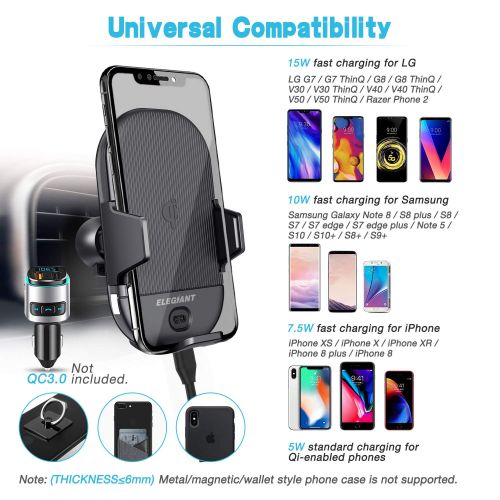  [아마존 핫딜]  [아마존핫딜]ELEGIANT Handyhalterung Auto Wireless Charger Qi KFZ Handyhalter mit Infrarot Sensor Handy Halterung Induktions Ladegerat 15W MAX mit Lueftungshalterung fuer Galaxy iPhone alle Qi Fa