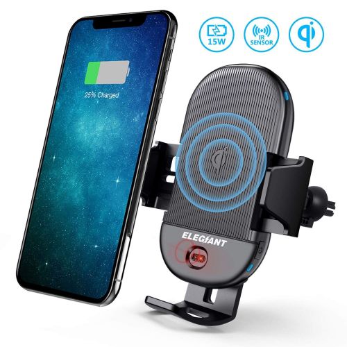  [아마존 핫딜]  [아마존핫딜]ELEGIANT Handyhalterung Auto Wireless Charger Qi KFZ Handyhalter mit Infrarot Sensor Handy Halterung Induktions Ladegerat 15W MAX mit Lueftungshalterung fuer Galaxy iPhone alle Qi Fa