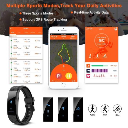  [아마존 핫딜]  [아마존핫딜]ELEGIANT Fitness Armband, Fitness Tracker Pulsmesser Wasserdicht IP67 Smartwatch Schrittzahler Aktivitatstracker Pulsuhr Sportuhr Damen Herren Anruf SMS SNS Whatsapp Vibrationsalar