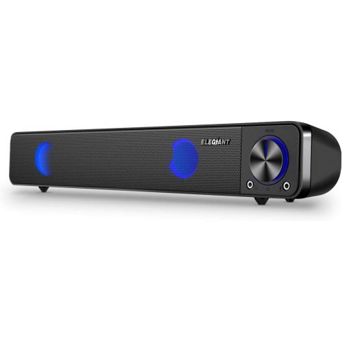  [아마존 핫딜] [아마존핫딜]PC Lautsprecher, ELEGIANT USB Computer Lautsprecher Portable mini Soundbar tragbar Subwoofer Wired LED Musikbox boombox mit Dual Treiber rein bass fuer PC Computer, Laptop, Notebook